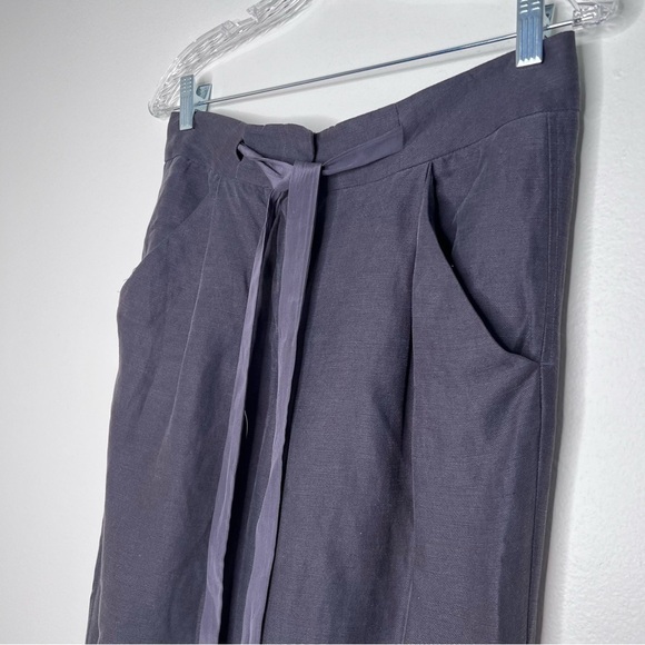 Wilfred Aritzia Linen and Lyocell Cuffed Cropped Trousers grey purple 2 #5 - Picture 2 of 6